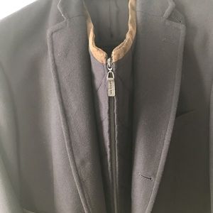 Wool/cashmere Blazer w/ button out chest piece